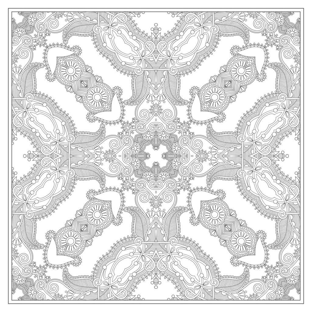 Coloriage Mandala quadrillé relaxant pour adulte - Mandala à imprimer